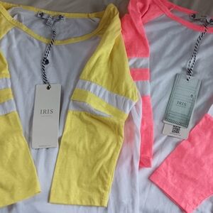 IRIS Kids Long Sleeve Tees - Yellow and Pink